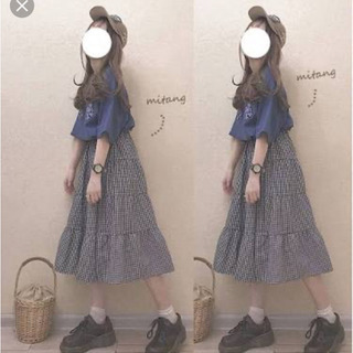 韓国 ティアードスカート