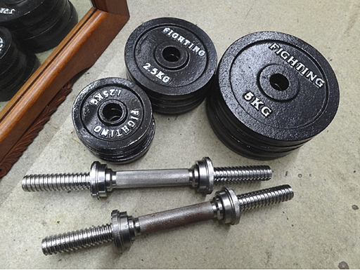 ファイティングロード ダンベル シャフト2本 ウェイティングプレート12