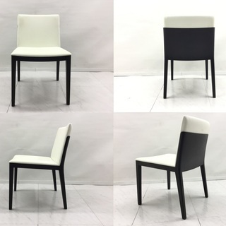 【Poltrona Frau・ポルトローナ・フラウ 】椅子　Beatriceベアトリーチェ 本革ホワイト/オーク突板ダークブラウン　約17万円　Ｙ0-0292