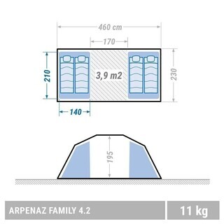 ★テント 4人用 2寝室1リビング レア フランス アウトドアブランド