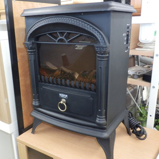  ユーパ 暖炉型電気ファンヒーター 2013年製 電気式暖炉 黒...