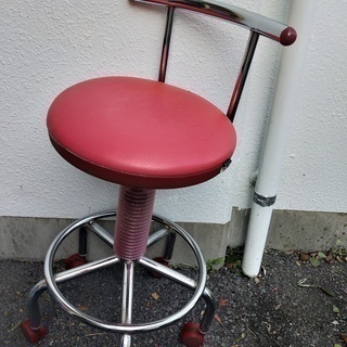 椅子　デザイナー　赤　回転　店舗　ハイチェア　コンパクト 