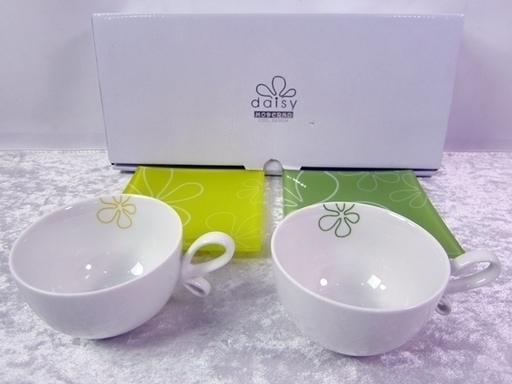 A-31◇未使用 長期保管品◇daisy MODERNO コーヒーカップ＆菓子皿 2客セット◇箱付き◇アペックスハート◇質屋リサイクルマート宇部店◇