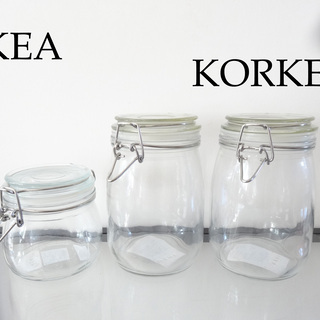500円 未使用【IKEA】KORKEN ガラス 蓋付き 密封容...