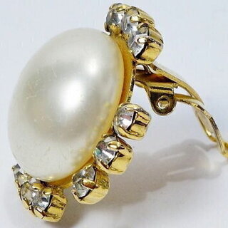 CHANEL シャネル ラインストーン パール ヴィンテージ イヤリング レディース 女性用【中古】