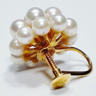 K18 パール 真珠 イヤリング 女性用 レディース 【中古】