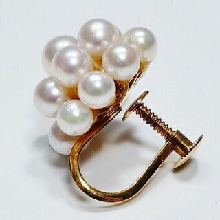 K18 パール 真珠 イヤリング 女性用 レディース 【中古】