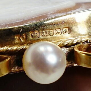 アンティーク ヴィンテージ パール K9 カメオ ブローチ 【中古】