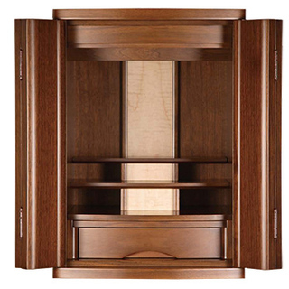 新品　日本製仏壇　18号　ウォールナット　LED照明付き