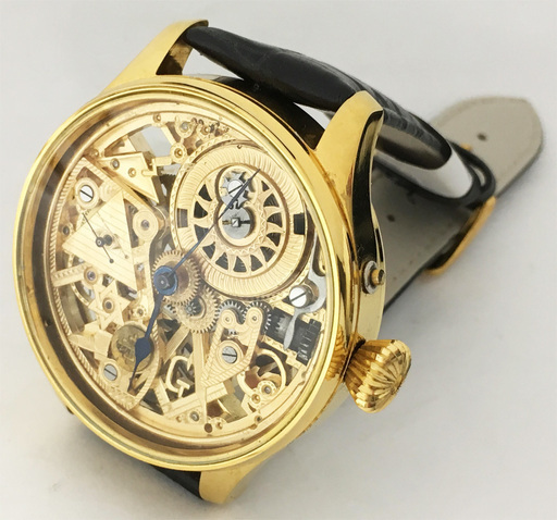 下取＆値引き交渉あり 1897年 パテックフィリップの懐中時計ムーブメント使用 カスタム時計 フリーメイソン フルスケルトン 腕時計