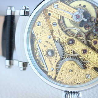 1881年 パテックフィリップ懐中時計ムーブメント使用カスタム腕時計 