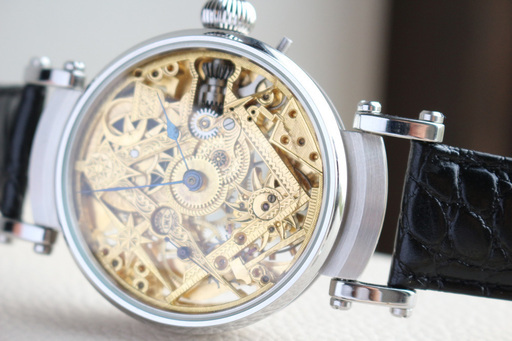 下取＆値引き交渉あり 1895年 IWC 懐中時計のムーブメント使用 カスタム時計 フリーメイソンフルエングレービングフルスケルトン 腕時計