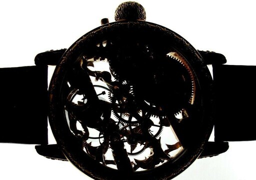 1908年 バセロンコンスタンチン懐中時計ムーブメント使用カスタム腕時計フルエングレービング フルスケルトン　アンティークビンテージ