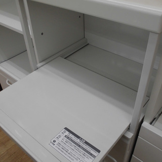 米びつ付きレンジ台 ハイザー キッチンボード アイボリー 幅56.5cm　西岡店
