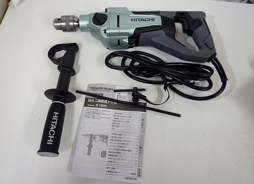 美品 日立工機 二段変速ドリル D13VK 8/13mm 100V 50/60Hz HITACHI 