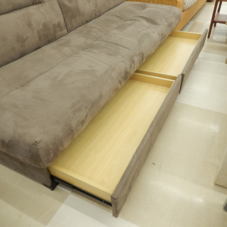 ソファベッド ３人掛け 引き出し2個付 ブラウン系 中古品 札幌市清田