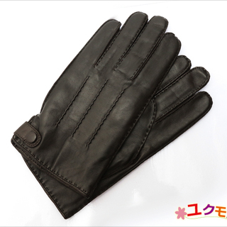 新品 羊革 メンズ手袋 カシミヤ混 ブラウン 25cm M ~ ...