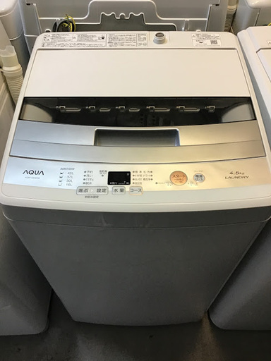 【送料無料・設置無料サービス有り】洗濯機 2018年製 AQUA AQW-S45E 中古