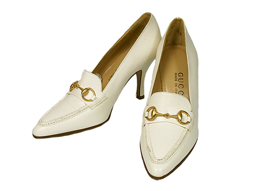 グッチ GUCCI パンプス ホワイト レザー サイズ5.5B