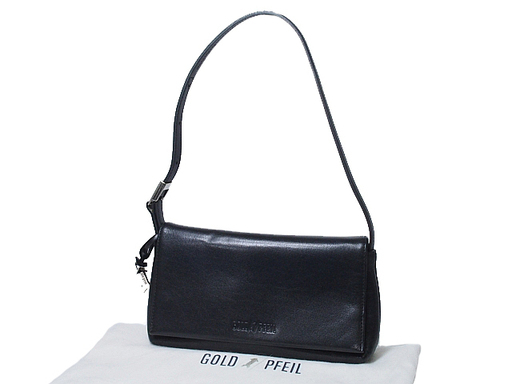ゴールドファイル GOLD PFEIL ショルダーバッグ ブラック レザー