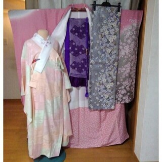 振り袖⑤、長襦袢、袋帯、小物セット - 服/ファッション