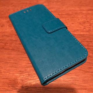 iPhone8 手帳型ケース　ブルー　ターコイズっぽいカラー