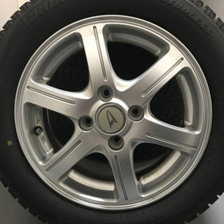 127-1ブリヂストンVRX 155/65R14 14×4.5J +45 ダイハツ純正アルミホイール