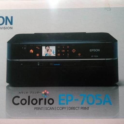 EPSON Colorio EP-705A プリンター 通電確認 インク\u0026梱包箱付【中古品】