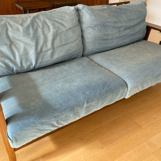 ３人掛け　洗える　デニムソファ  ウォールナット  3P ソファー　