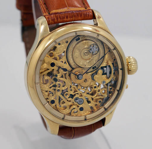 下取＆値引き交渉あり バセロンコンスタンチン懐中時計のムーブメント使用 カスタム腕時計　両スケ＆エングレービング 1901年