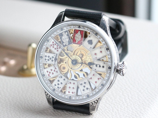 下取＆値引き交渉あり 1920年代 ロレックス懐中時計のムーブメント使用 カスタム時計 スケルトン カジノエングレービングⅡ 腕時計