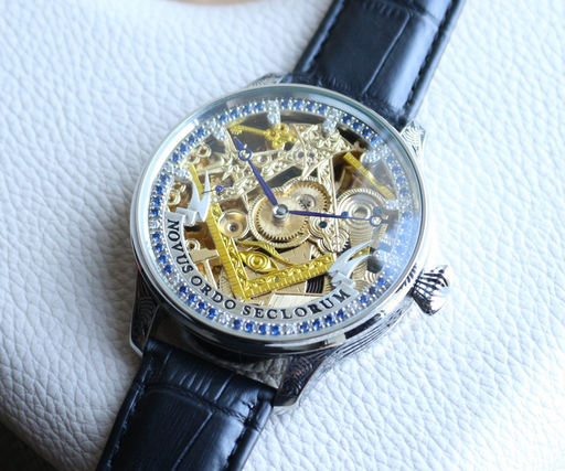 下取＆値引き交渉あり 1917年 ロレックス懐中時計のムーブメント使用 カスタム時計 フリーメイソンフルエングレービング 腕時計　アンティークビンテージ