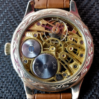 下取＆値引き交渉あり 1910年代 ロレックス懐中時計のムーブメント使用 カスタム時計 エングレービング 「メビウスⅡ」 腕時計 下取＆値引き交渉あり 1910年代 ロレックス懐中時計のムーブメント使用