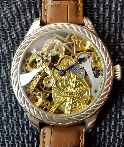 下取＆値引き交渉あり 1910年代 ロレックス懐中時計のムーブメント使用 カスタム時計 エングレービング 「メビウスⅡ」 腕時計