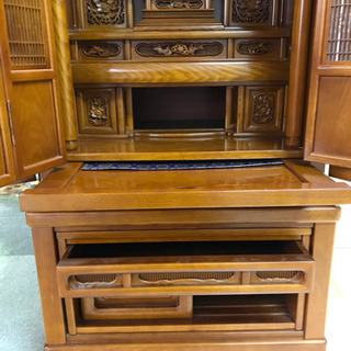 美品】仏壇 法輪 ケヤキ(上下)56-20 (1月末迄)