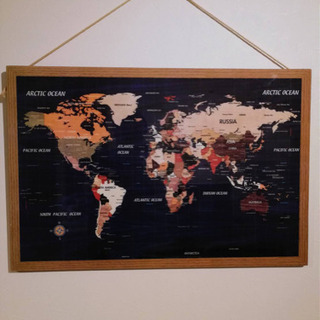 決まりました！アメリカが真ん中にある世界地図！壁掛けインテリア