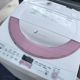 取引中2014年製シャープ全自動洗濯機ピンク容量6キロ美品。