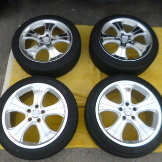 バリ山！！☆Lehrmeister(レアマイスター) Typhoon S-04＋YOKOHAMA ECOS ES31 225/45 R18 ４本セット 中古品☆