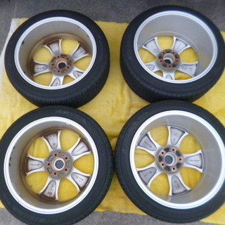 バリ山！！☆Lehrmeister(レアマイスター) Typhoon S-04＋YOKOHAMA ECOS ES31 225/45 R18 ４本セット 中古品☆