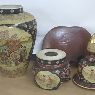 ◇ 九谷焼 飾り壷 全高135cm 総重量28kg 大壺 美術品 骨董品 手渡し