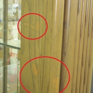 stp-0015　北海道工芸家具　フリーボード　バーベナ　飾り棚　ガラス棚　鏡　キュリオケース　ショーケース　ガラスキャビネット　食器棚　家具　ミラー付き　コレクションケース　収納　長谷川家具製作所