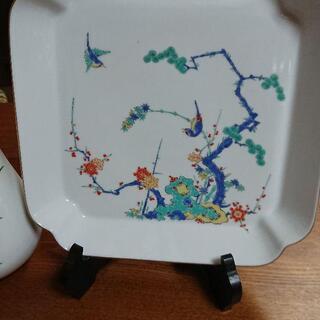 期間限定値下げ]有田焼 静山 大皿 有田焼静山作、青波鶴皿45cm、希少