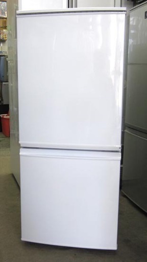 札幌 137L 2014年製 シャープ 2ドア冷蔵庫 SJ-14Y 白 ホワイト 100L