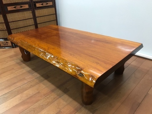 無垢1枚板 座卓 座敷机 香川の家具 テーブル 古家具 和家具 コンパクトサイズ