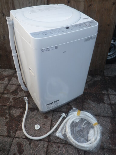 ■配達可■シャープ 洗濯7Kg 風乾燥3Kg 全自動洗濯機 ステンレス穴なし槽 ES-GE7B-W 2018年製