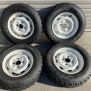 超希少【抜け無し良品】Be1　日産純正ホイール　スパイクタイヤ　165/70R12　BS　WT-02　軽自動車に