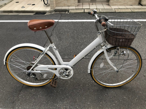 お洒落な24インチ！6段変速シティーサイクル！