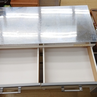 ☆キッチンカウンター キャスター付き☆白 ホワイト☆89×42.5×85☆配達可能 買取帝国 朝霞店