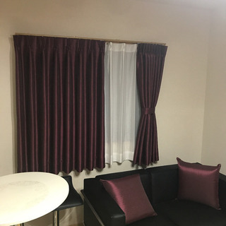 カーテン(紫外線カット)計8枚+クッション2個