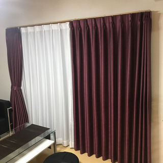 カーテン(紫外線カット)計8枚+クッション2個